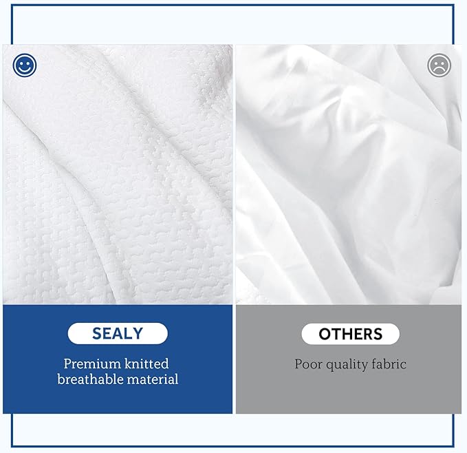 Sealy Heated Mattress Pad Queen Size, Zone Heating Electric Bed Warmer with Deep Pocket, 10 Heat Setting Dual Controller & 1-12 Hours Auto Shut Off, Knitted Breathable Heated Mattress Cover, White