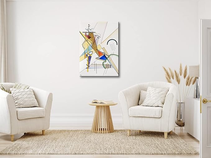 Wieco Art Canvas Prints Gewebe 1923 by Wassily Kandinsky Classic Art Reproductions Abstract Gallery Wrapped Canvas Wall Art for Living Room Home Decor and Wall Decorations