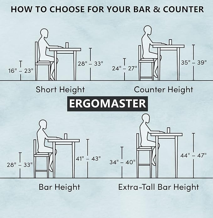 ERGOMASTER Swivel Counter Height Barstool 24 Inch Seat Height Bar Chair Cappuccino X Open Back ( 24 Inches, Set of 2)