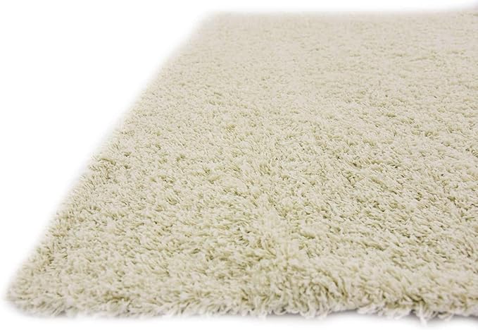 Unique Loom Solid Shag Collection Area Rug (7' 10" Square, Pure Ivory)