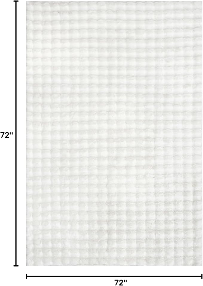 nuLOOM Jeni Checkered 6 Round Machine Washable Area Rug for Living Room Bedroom Dining Room Kitchen, Off White