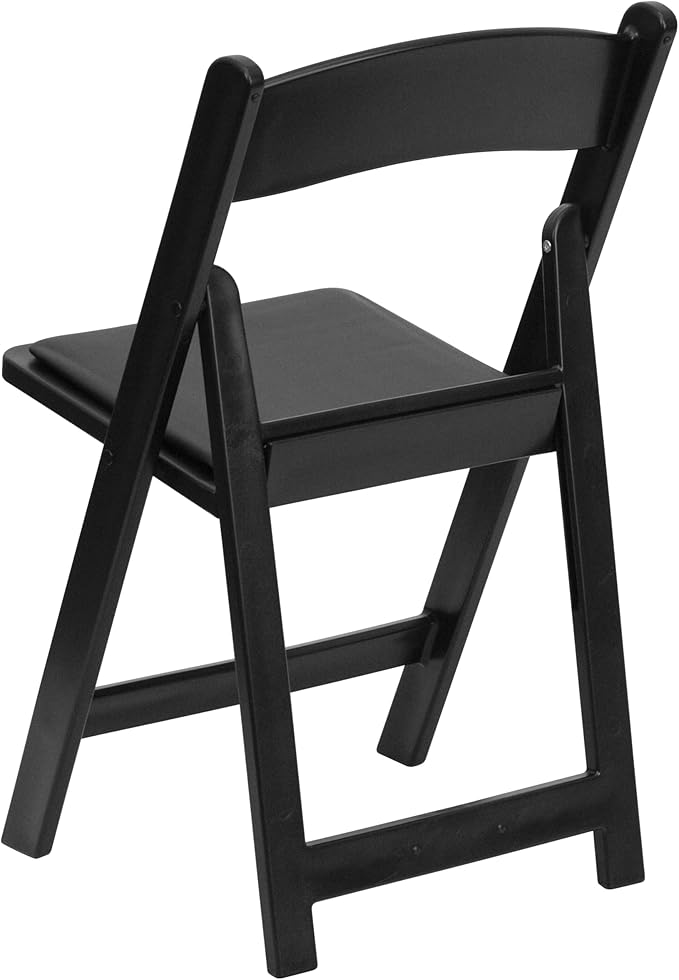 Flash Furniture Hercules Series Folding Chairs for Weddings and Formal Events, Stackable Commercial Event Seats with 1,000-lb. Static Weight Capacity, Set of 4, Black