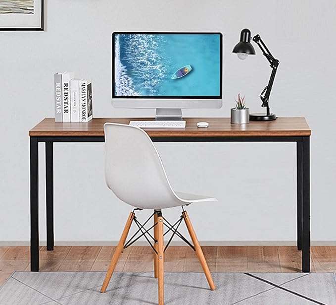 Large Table 35x70 Inches Computer Desk/Dining Table, Office Desk Sturdy Writing Workstation for Home Office Modern Simple Sturdy Laptop Study Table- Walnut