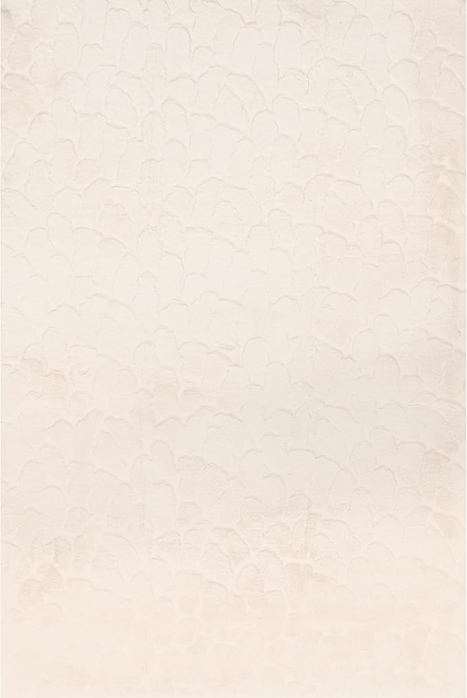 nuLOOM 5' x 8' Cozy Plush Area Rug, Machine Washable, Non-Slip, Soft Fluffy Shag Carpet for Living Room Bedroom Kids Room Nursery Home Decor, Leni Off-White