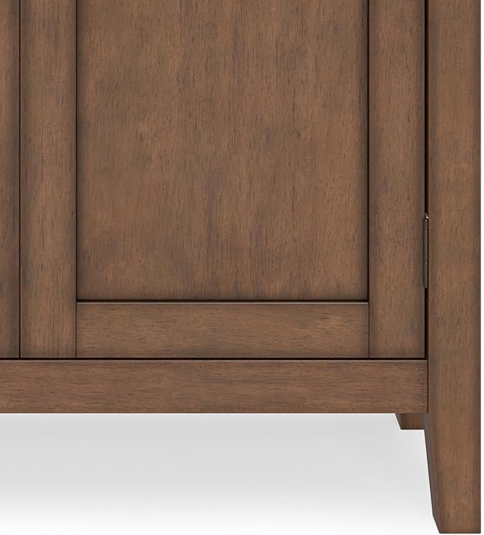 SIMPLIHOME Redmond SOLID WOOD 36 inch Wide Transitional Entryway Storage Cabinet in Rustic Natural Aged Brown for the Living Room, Entryway and Family Room