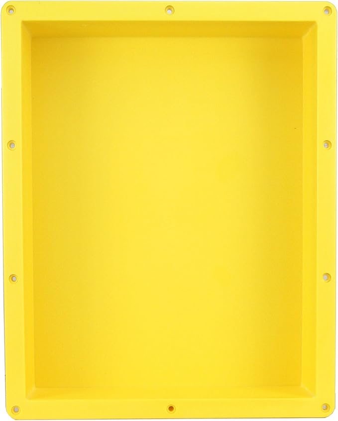 Ready For Tile Waterproof Leak Proof 16" x 20" Bathroom Recessed Shower Niche - Single Bathroom Shelf Organizer Storage For Shampoo & Toiletry Storage - Flush Mount Installation Yellow