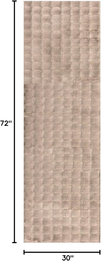 nuLOOM Jeni Checkered 2'6" x 6' Machine Washable Runner Rug for Living Room Bedroom Dining Room Entryway Hallway Kitchen, Taupe