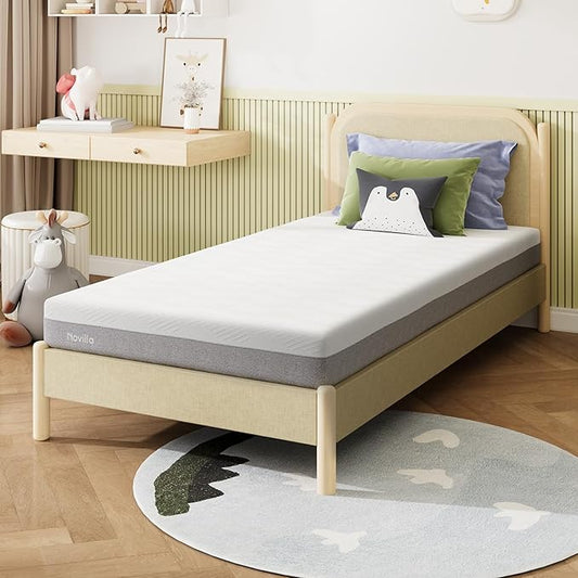 Novilla Twin XL Mattress, 6-Inch Gel Memory Foam Mattress for Cool Night Sleep & Pressure Relief,Medium Firm XL Twin Size in a Box, Bliss