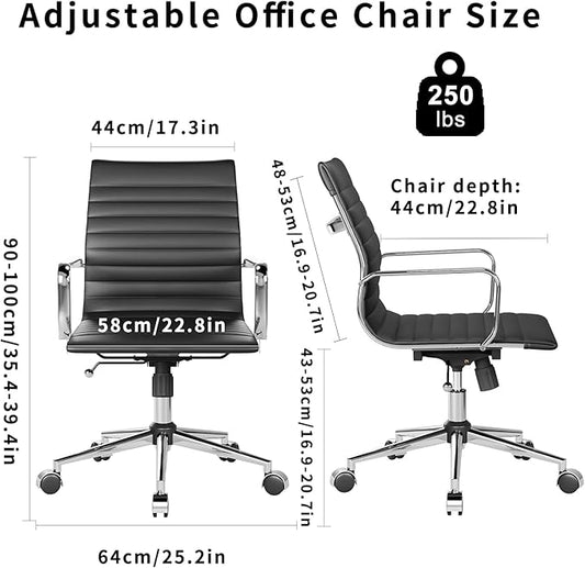 Chair, Desk Computer Chair ,with Armrests ,Ergonomic Office Chair for Home and Office, 17.32 x 22.83 x 35.43 inches, Multiple Colors (Black)