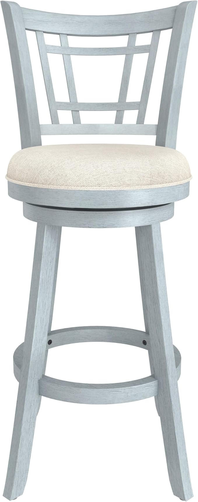 Hillsdale Fairfox 30.5" Wood Swivel Bar Height Stool, Blue Wire Brush