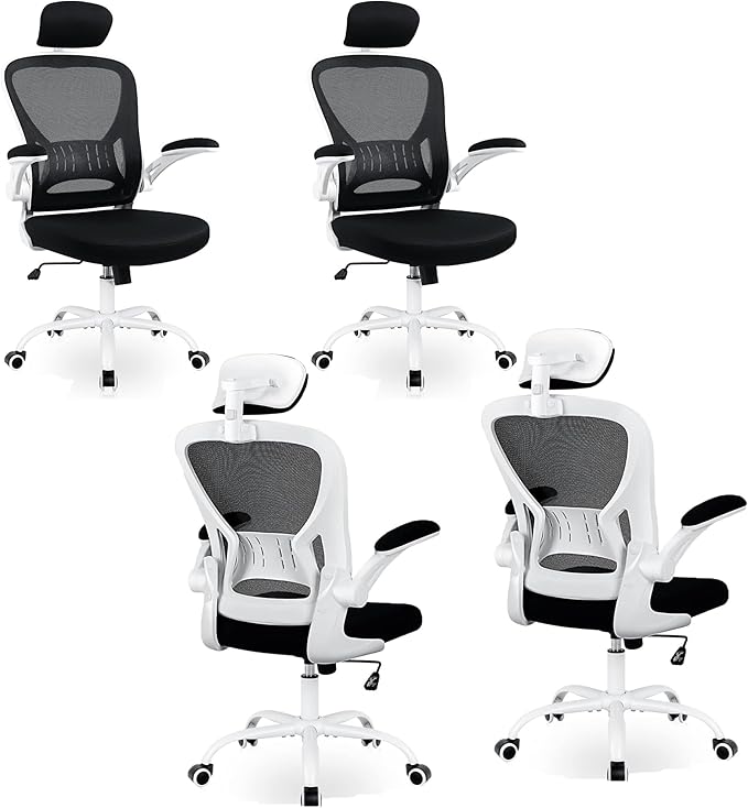 4 Pack Office Chair Ergonomic Desk Chair Comfort Adjustable Height with Wheels,Lumbar Support Mesh Swivel Computer Home Office Chair,Conference Room Chairs