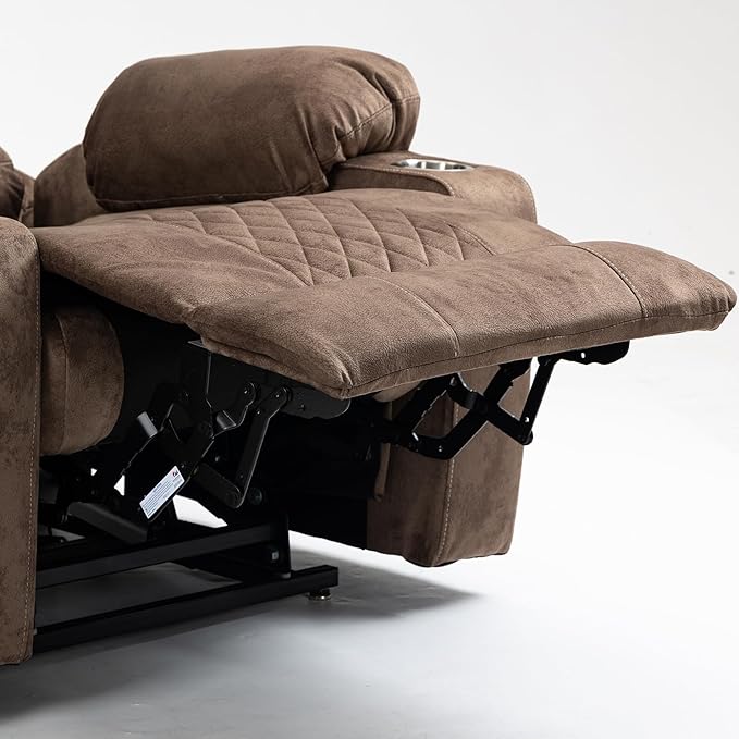 Large Power Lift Recliner Chair Sofa with Massage and Heat for Big and Tall Elderly,Infinite Positions,Dual Motor,Cup Holders,Extended Footrest,Velvet Home Theater Seat