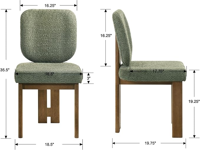 Modern Farmhouse Dining Chairs Set of 6, Green