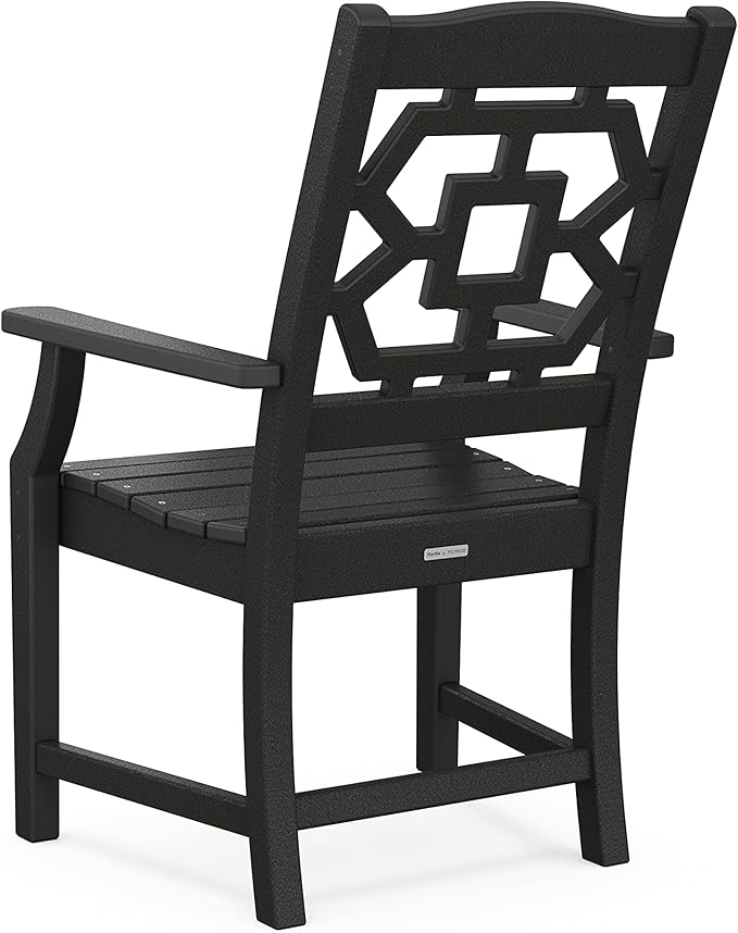Martha Stewart by POLYWOOD® Chinoiserie Dining Arm Chair in Black