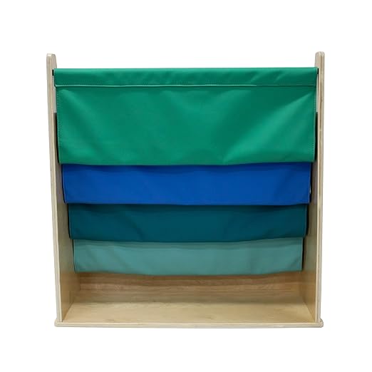 FDP Birch SoftScape Sling Book Display, 4-Shelf Vinyl Storage for Kid's Books and Magazines, Children's Furniture for Bedroom, Playroom, Daycare, Preschool or Classroom - Contemporary, 13745-CT