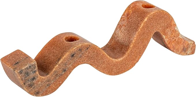 Bloomingville Marble Wave Double Taper Candle Holder, Pink