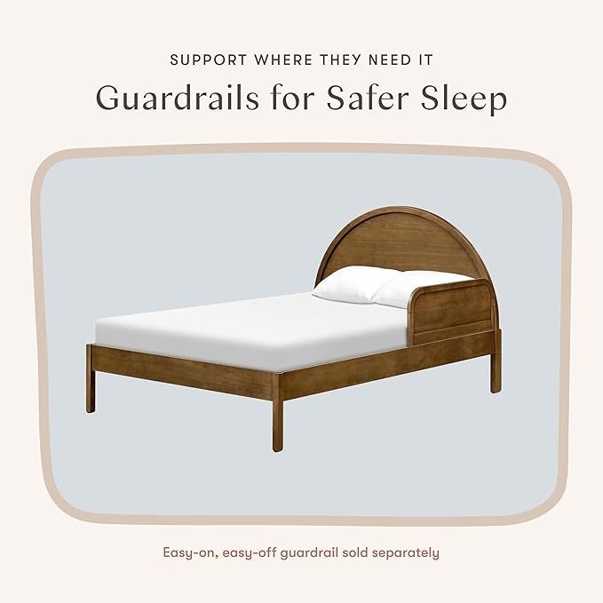 Babyletto Bondi Full Size Bed Frame - GREENGUARD Gold Certified - Full Size Platform Frame with Arched Headboard - Universal Mattress Fit - No Box Spring Needed - Durable Bedroom Furniture - Walnut