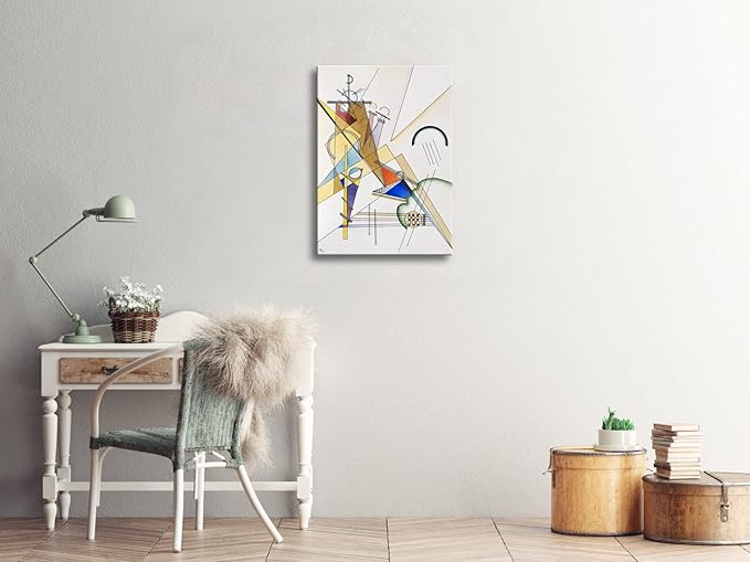 Wieco Art Canvas Prints Gewebe 1923 by Wassily Kandinsky Classic Art Reproductions Abstract Gallery Wrapped Canvas Wall Art for Living Room Home Decor and Wall Decorations