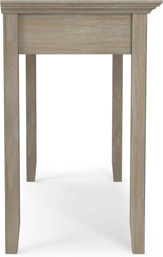 SIMPLIHOME Amherst Desk - 54-Inch Wide Solid Wood Writing Desk in Distressed Grey, Transitional Home Office Computer Table for Workspace or Study with 2 Drawers and Flip-Down Keyboard Tray