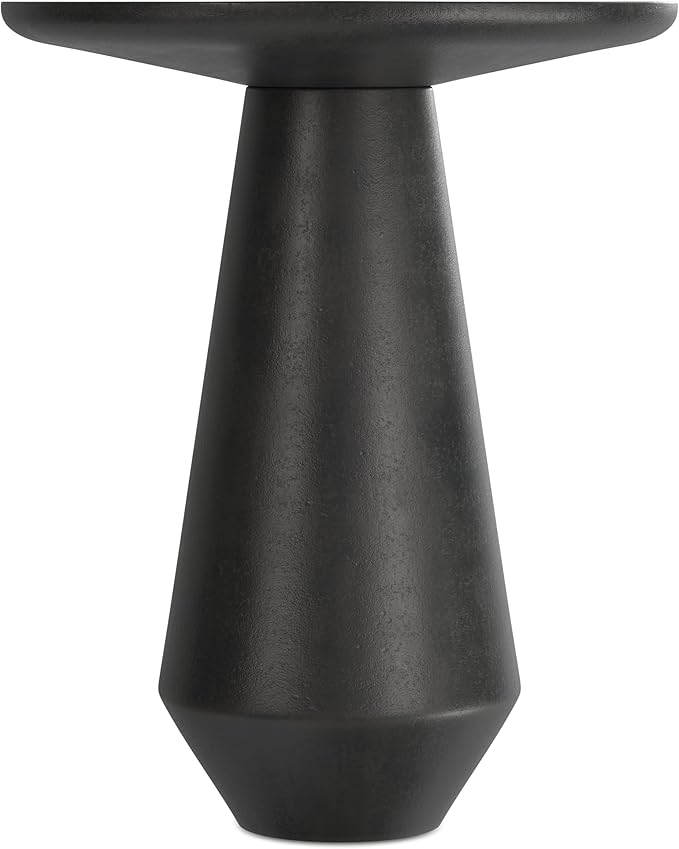 SIMPLIHOME Gloria Metal Side Table - 16 inch Wide Solid Metal Round Cast Aluminum Accent Table in Graphite, Contemporary End Table for Living Room with Powder-Coated Finish, Assembled