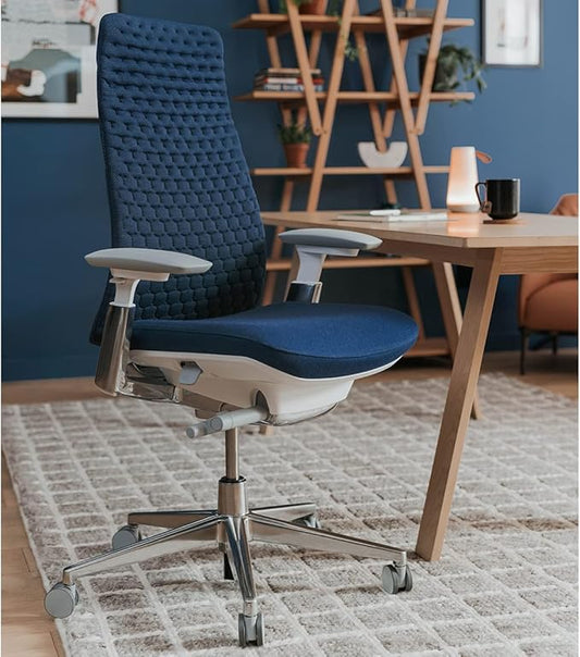 Haworth Fern Ergonomic Office Chair – Stylish and Innovative Desk Chair with Digital Knit Finish - Without Lumbar Support (Deep Sea)