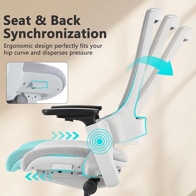 CLATINA Office Chair Swivel Executive Chair, Adjustable Ergonomic Computer Chair with 3D Armrest and Lumbar Support, Mesh Backrest Task Chair for Home Office Conference Room Studio, 2 Pack