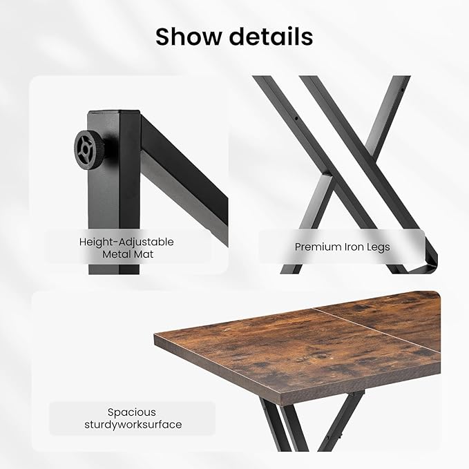 70.9Inch Office Desk, Executive Office Desk,Modern Industrial Style, Z-Shaped Table Legs, Country Black Wood Grain Top, for Home Office, Study, Conference (Iron Wood)