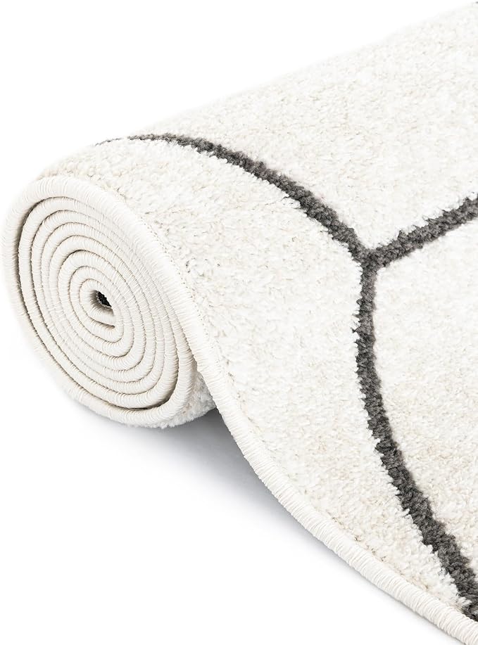 Unique Loom Trellis Frieze Collection Area Rug - Geometric (5' 1" x 8', Ivory/ Gray)