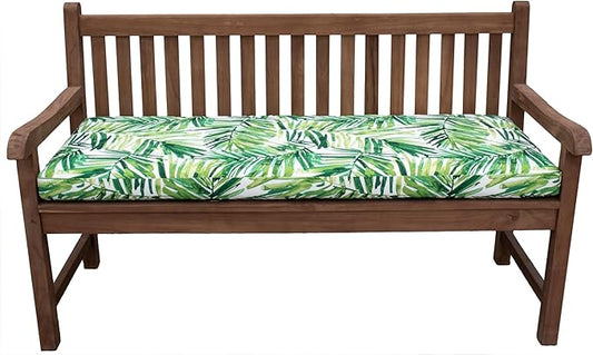 Tommy Bahama Bench Cushion, 50" X 16" X 2.5", Coastal Palm Green Leaf