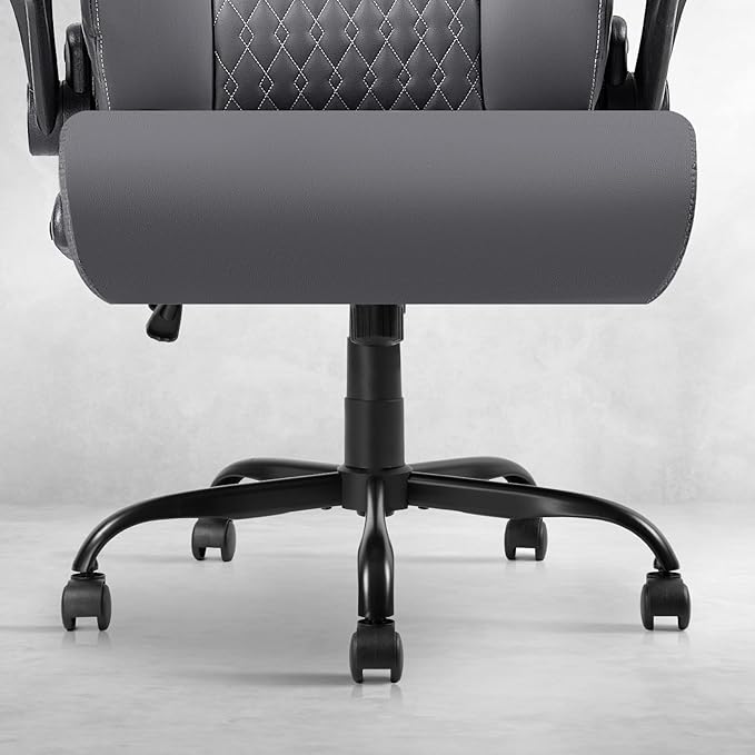 VITESSE Heavy Duty Office Chair, Executive Office Chair with Flip up Armrest,Ergonomic High Back Computer Gaming Chairs Home Office 400lbs, Big and Tall Office Chairwith Lumbar Support(Gray)
