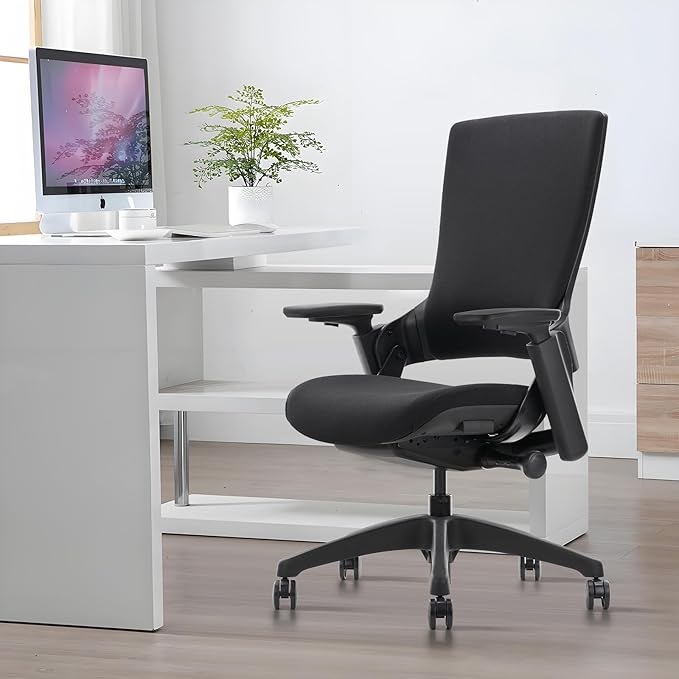 CLATINA Office Chair Swivel Executive Chair, Adjustable Ergonomic Computer Chair with 3D Armrest and Lumbar Support, Fabric Backrest Task Chair for Home Office Conference Room
