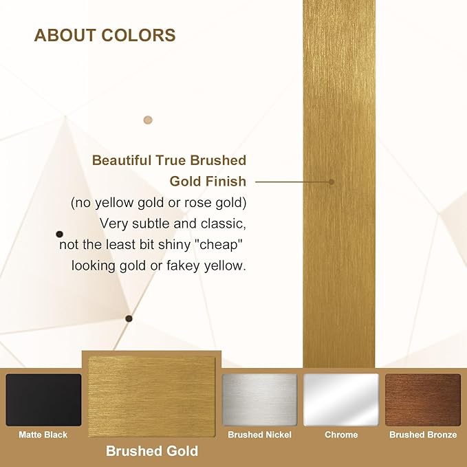 ANDY STAR Gold Bathroom Mirrors for Over Sink, 30x30 InchBrushed Gold Wall Mirror, Rectangular Metal Framed Vanity Mirror -Modern Clean Design with Superior Stainless Steel Frame
