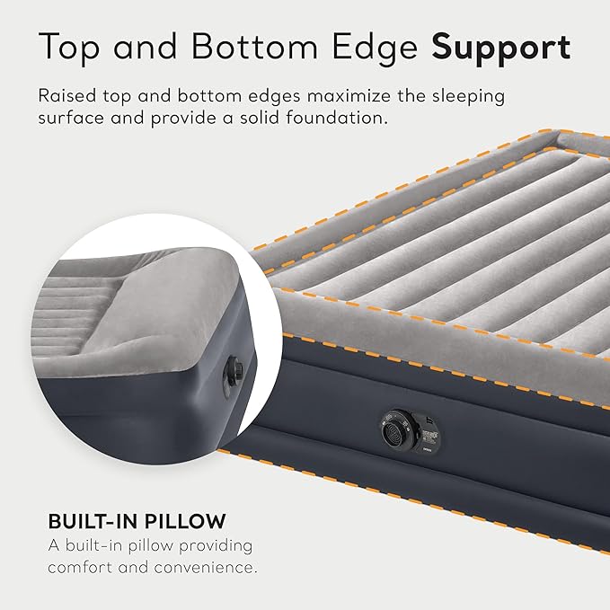 Intex King Air Mattress, Dura-Beam Plus 16.5" Inflatable Bed with Built-in Pump