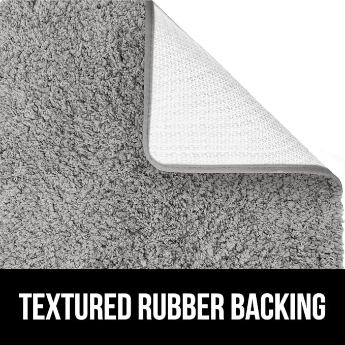 GORILLA GRIP Bathroom Rugs, 36x24, Ultra Soft Absorbent Mat, Thick Plush Bath Rug, Machine Washable, Microfiber Quick Dry, Mats for Shower, Bathtub and Floor, Home Decor Accessories, Gray