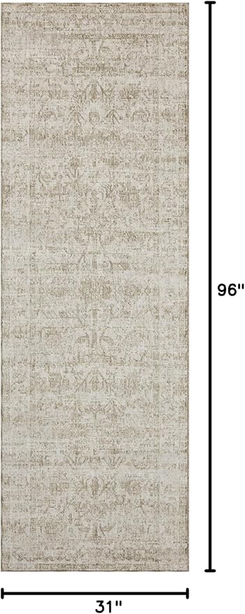Loloi Amber Lewis Honora Collection HON-01 Ivory/Natural 2'-7" x 8'-0" Runner Rug