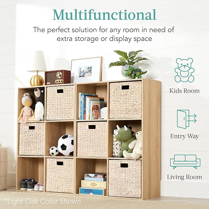 Best Choice Products 6-Cube Storage Organizer, 13.5in Shelf Opening, Bookcase, Display Shelf, Customizable w/ 3 Removable Back Panels – White