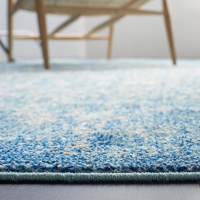 SAFAVIEH Evoke Collection 11' x 15' Blue/Ivory EVK256C Oriental Distressed Non-Shedding Living Room Bedroom Dining Home Office Area Rug