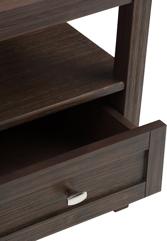 SIMPLIHOME Warm Shaker SOLID WOOD 20 inch Wide Rectangle Transitional End Side Table in Farmhouse Brown for the Living Room and Bedroom