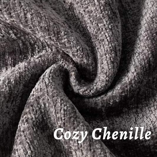 Grey Decorative Throw Pillow Covers 12x20 Inch Set of 2 Cozy Soild Chenille Cushion Cases Soft Textured Lumbar Couch Pillows Cover Boho Accent Farmhouse Pillowcases for Sofa Bed