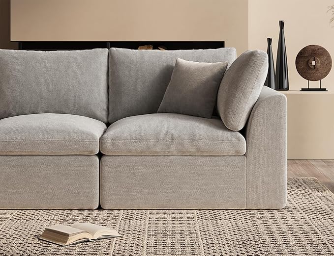 78.9" Loveseat Sofa, Cloud Boneless Couches for Living Room, Modern Modular Sectional Sofa, Oversized, Light Grey