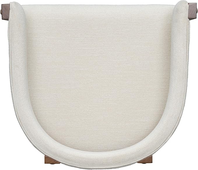 Christopher Knight Home Set of 2 Rylan Modern Fabric Upholstered Dining Room Counter Height Barstools,Kitchen Island Rubberwood Counter Stool,Armchair with Footrest+Curved Backrest,Beige+Walnut