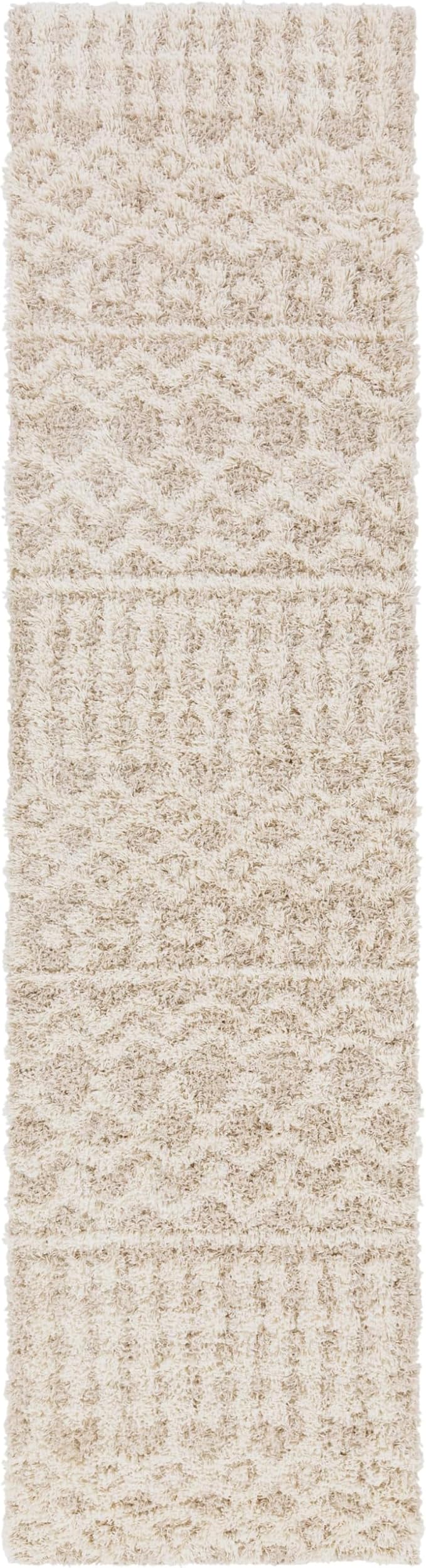 Livabliss Hapsburg Moroccan Shag Runner Area Rug,2'7" x 14',Beige