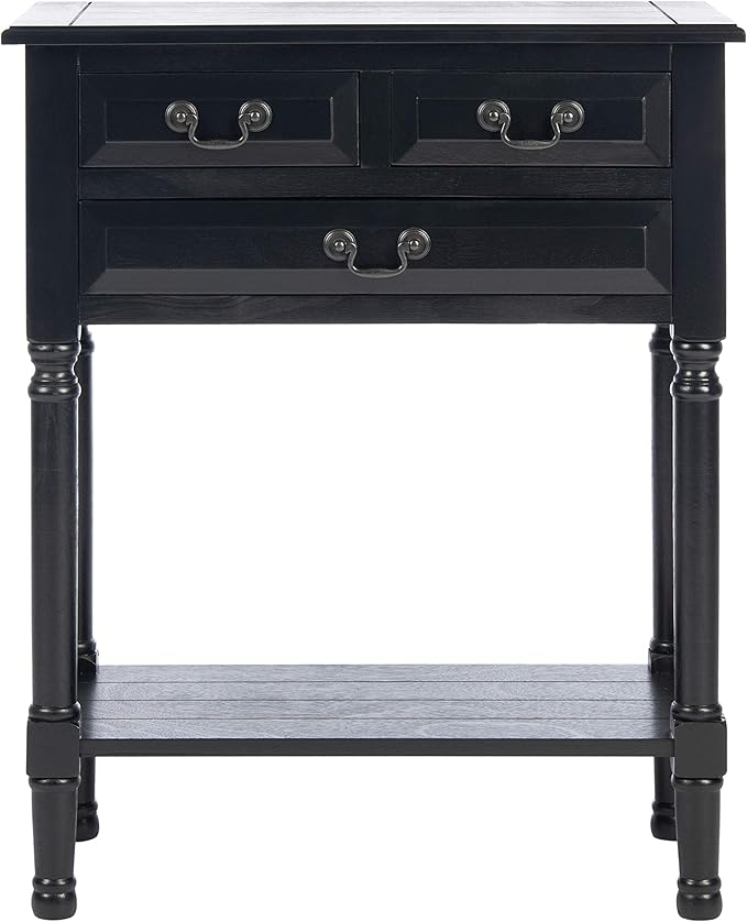 SAFAVIEH Home Collection Primrose Black 3-Drawer Console Table