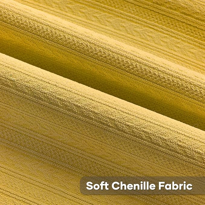 FUTEI Mustard Yellow Decorative Throw Pillow Covers 16x16 Inch Set of 2,Soft Cozy Wheat Ear Striped Patterns Cushion Cases,Modern Home Decor for Couch Bed Living Room