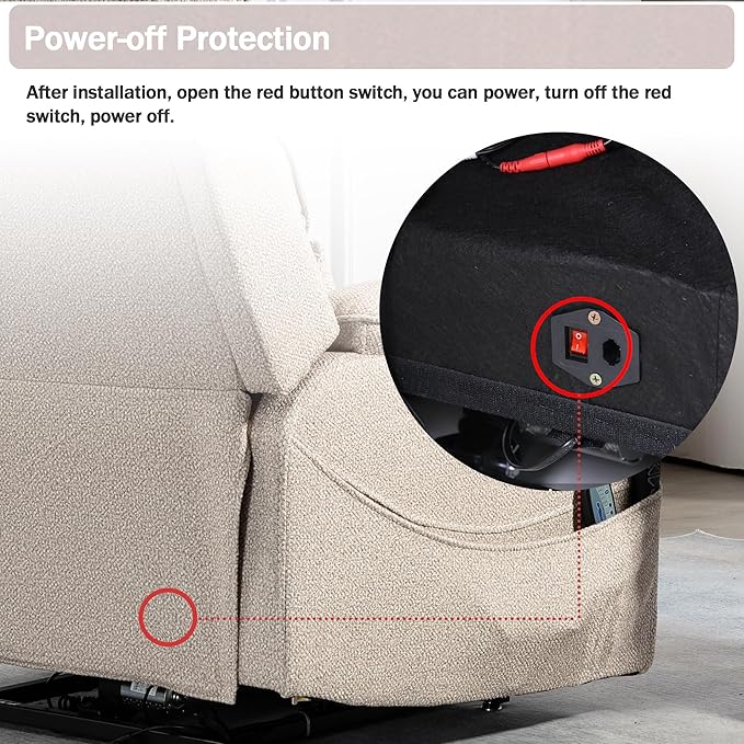 Power Lift Recliner Chair for Adults Elderly Lay Flat Velvet Recliners with Massage Heating, Extended Footrest, Wireless Charging Device, USB Ports, Cup Holder, Lumbar Pillow
