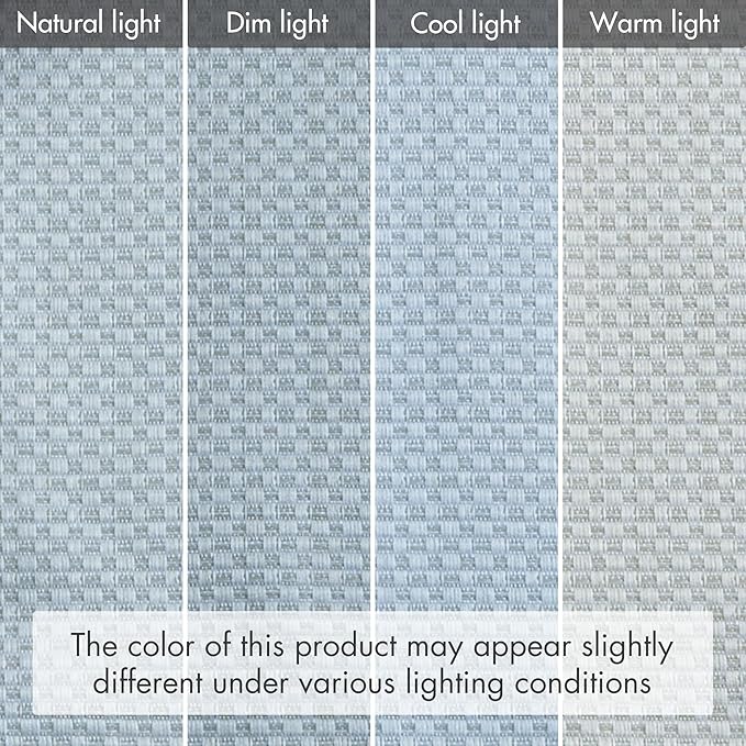 Madison Park Galen Cordless Roman Shade, 35"W x 64"H, Sheen Blue – Room Darkening, Thermal Insulated, Energy Efficient Window Blind with Subtle Sheen Basketweave Fabric for Privacy