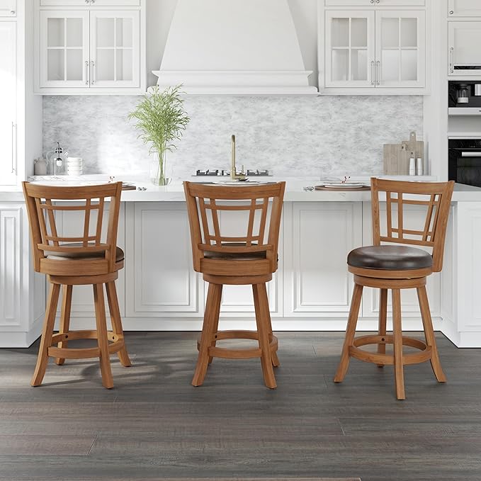Hillsdale Fairfox 24.5" Wood Swivel Counter Height Stool, Oak