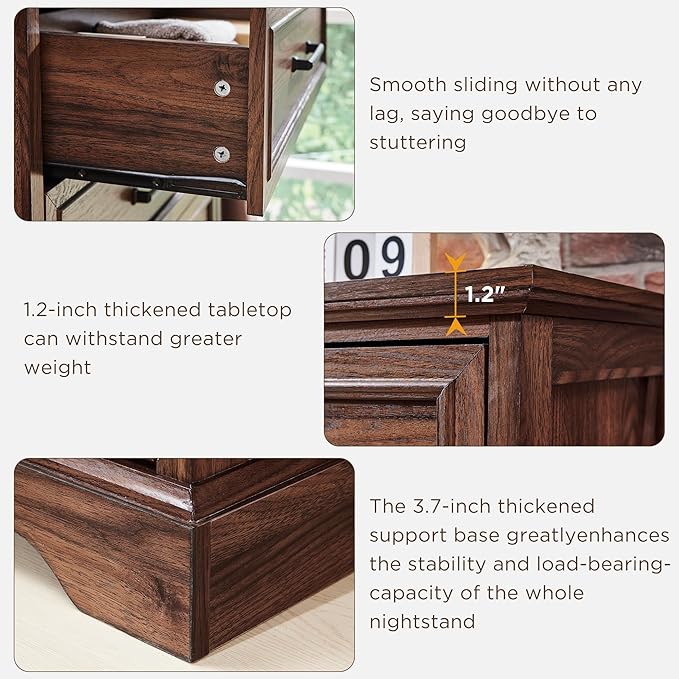 ACCOHOHO Farmhouse 8 Drawers Dresser Chests for Bedroom,52" Wide Wood Rustic Chest of Drawers with Metal Handle,Natural Texture,Drawer Organizer for Bedroom,Living Room,Hallway and Entryway,Brown