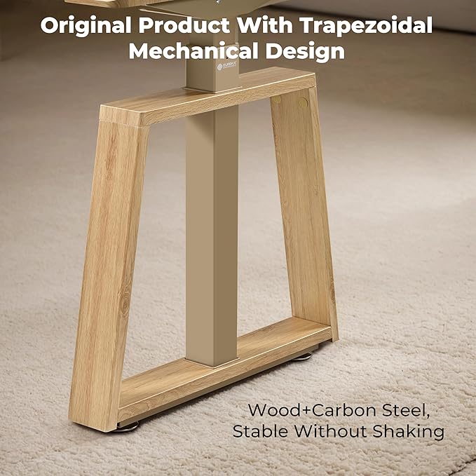 EUREKA ERGONOMIC Standing Desk, 63inch Executive Computer Desk Adjustable Height Stand up Table Modern Trapezoidal Leg,Touch Screen,Oak