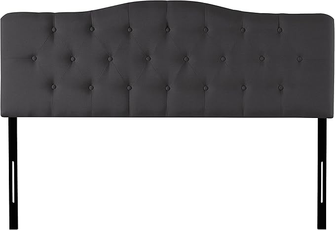 Naomi Home Cassandra Queen Tufted Headboard, Upholstered in Durable Linen Fabric – Premium Foam Cushioning, Adjustable Height, Floating Wall or Bed Frame Mount, Compatible with Adjustable Beds